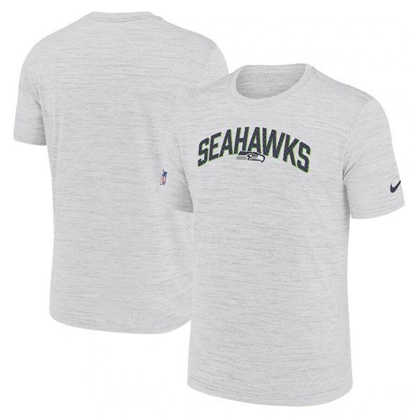 Men's Seattle Seahawks White Sideline Velocity Stack Performance T-Shirt - Click Image to Close